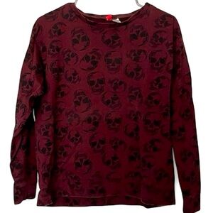 Burgundy Skull Print Lightweight Sweatshirt • Divided • H&M